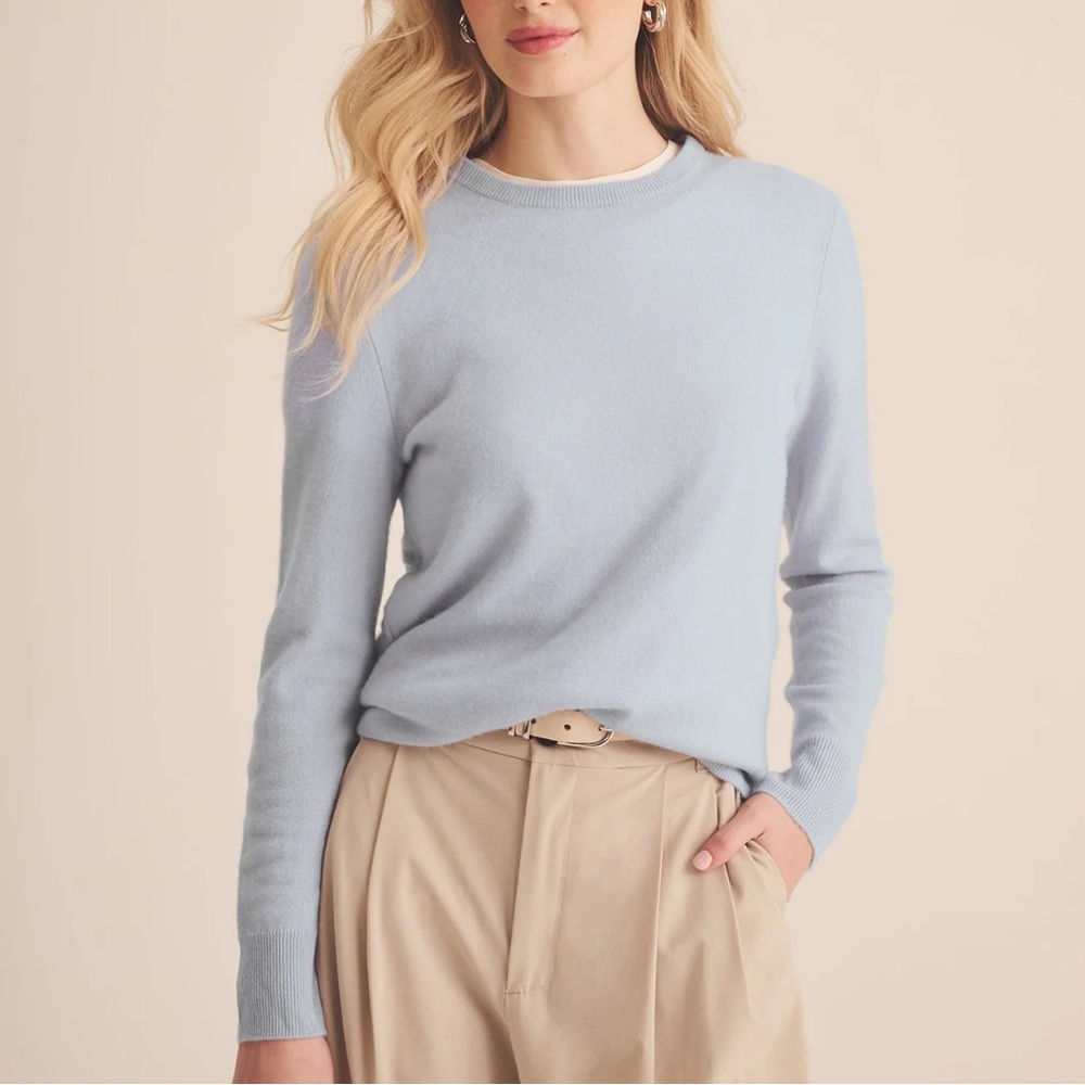 NAADAM Original Cashmere Light Blue Heather Sweater | Small | Limited Edition